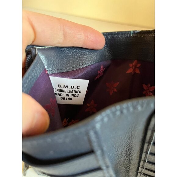 Anuschka Moonlit Meadow Floral Handpainted Leather Wallet Crossbody Bag Bifold - Picture 8 of 9